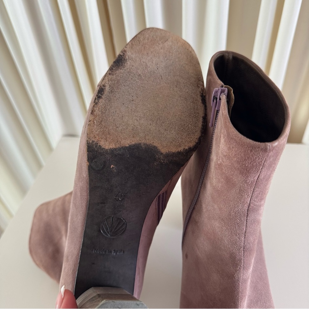 Coclico Laeve‎ Ankle Pink Blush Suede Square Toe Boots Chic Size 40 US 9 - Picture 5 of 9